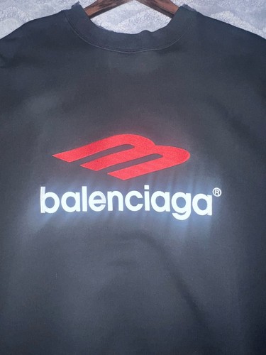 Pre-owned Balenciaga Tape Type Double Front Sweatshirt In Black