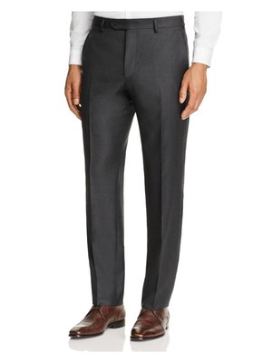 

LUIGI BIANCHI MANTOVA Mens Sartoria Grey Flat Front, классические брюки, Серый, SS178264748172