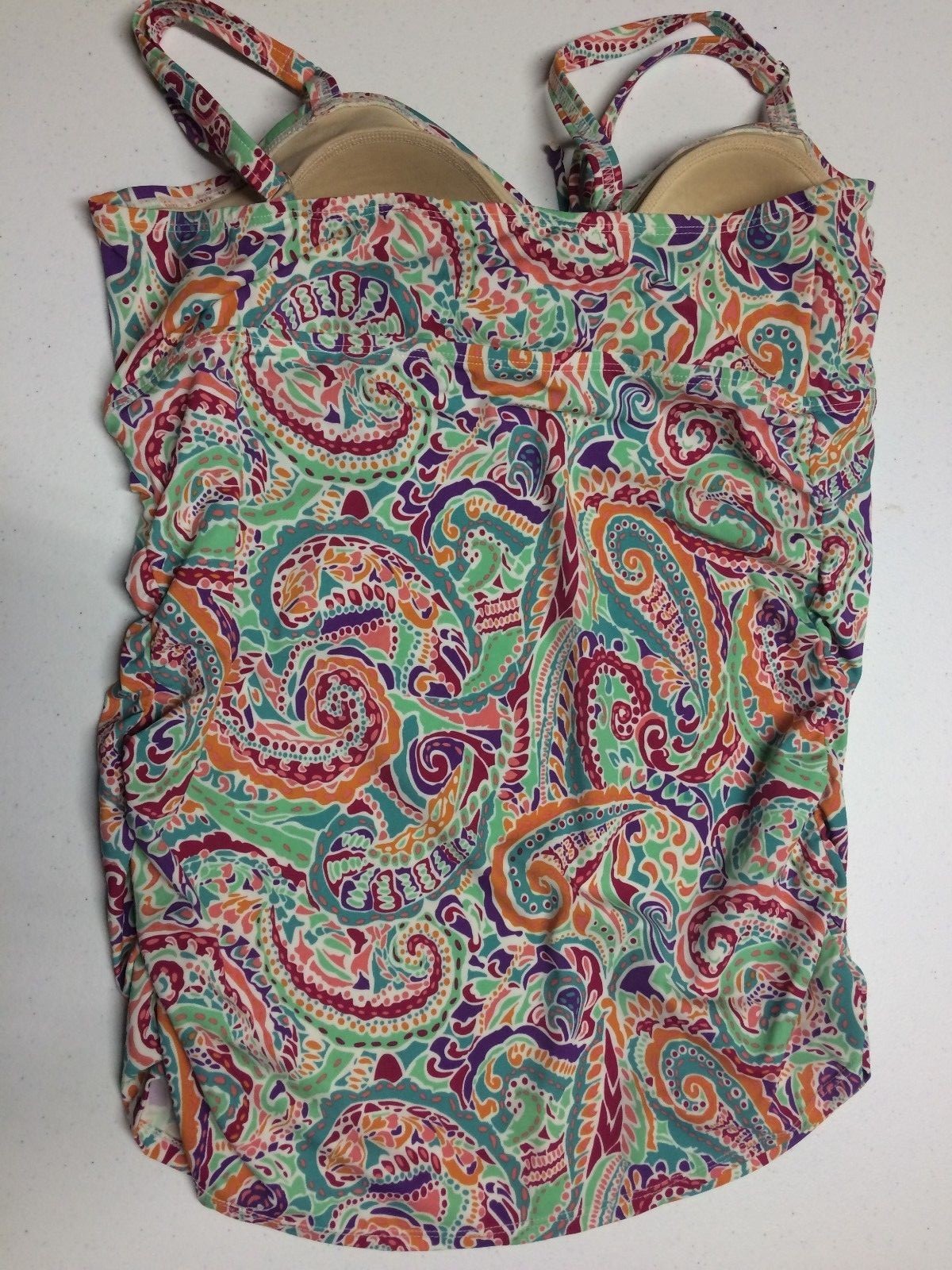 Motherhood Tankini Swimsuit TOP ONLY Size L Super CUTE EUC