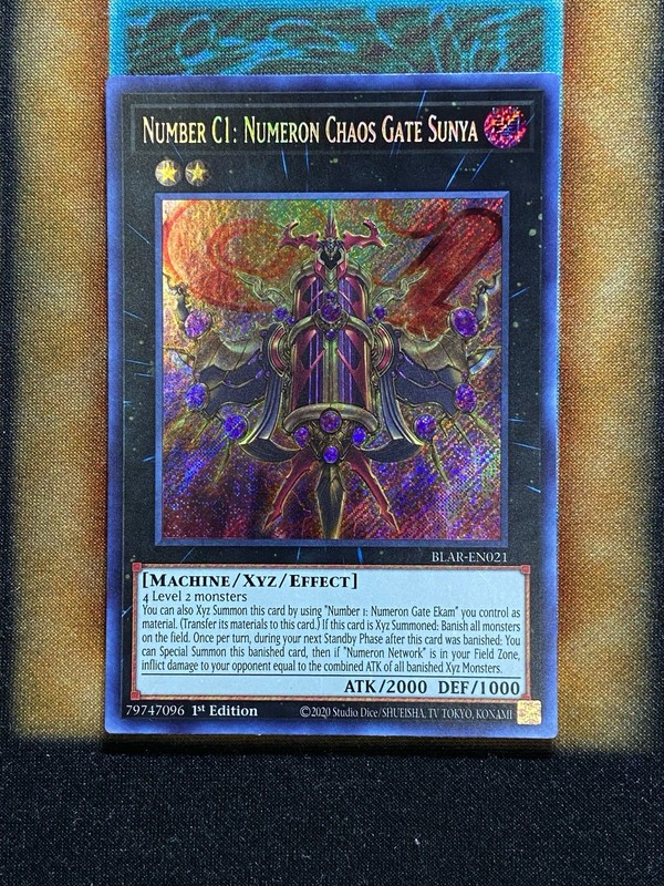 BLAR-EN021 Number C1: Numeron Chaos Gate Sunya Secret Rare 1st Edition Mint YuGiOh Card