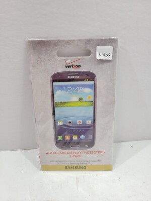 3-Pack Verizon Anti Glare Screen Display Protectors for Samsung Galaxy S 3 S III
