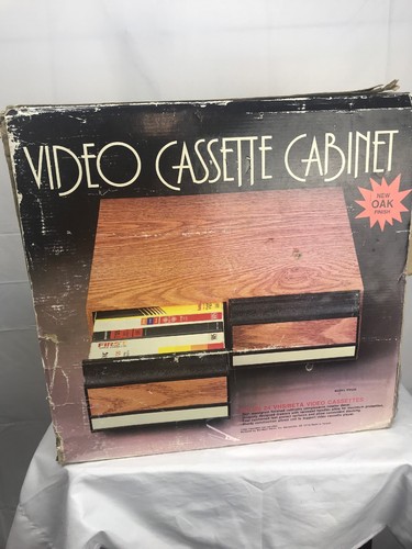 24 Slot VHS Video Cassette tape Storage Cabinet Amazing Condition Vintage