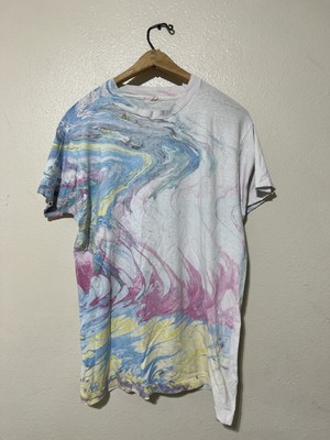 VTG Funx Wear White Tie Dye All Over Print AOP Single Stitch T-Shirt- Sz L