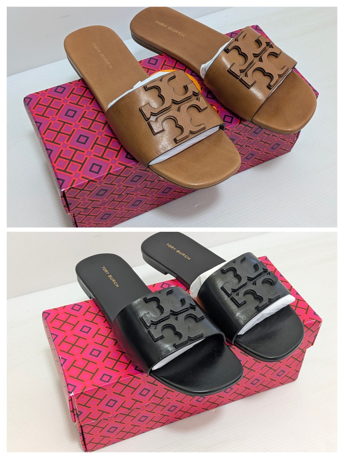 Tory Burch INES Classic Single-Band Goat Leather Slide