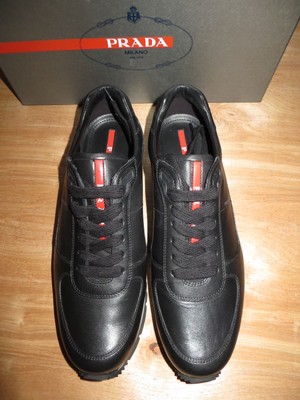 prada milano dal 1913 calf plume nero leather shoes sneakers