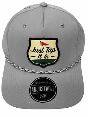BioWorld Happy Gilmore JUST TAP IT IN Adjustable Snapback Mens Golf HAT Gray NWT