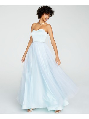 

BETSEY JOHNSON Женское голубое тюлевое платье без рукавов с завышенной талией, Light blue
