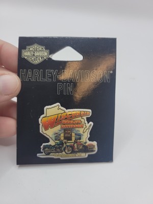 Harley Davidson Pin Pinback, Wisconsin Harley, Oconomowoc, Wisconsin pin (#165)