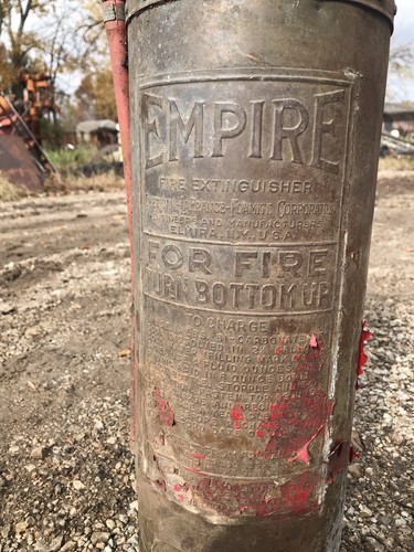 Vintage Empire American Lafrance Fire Extinguisher Copper Brass Tag 24” Tall