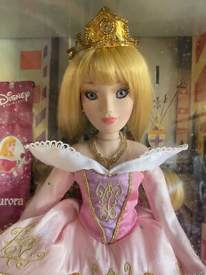 2002 Disney Princess Aurora Brass Key Porcelain Doll. Box Has Damage
