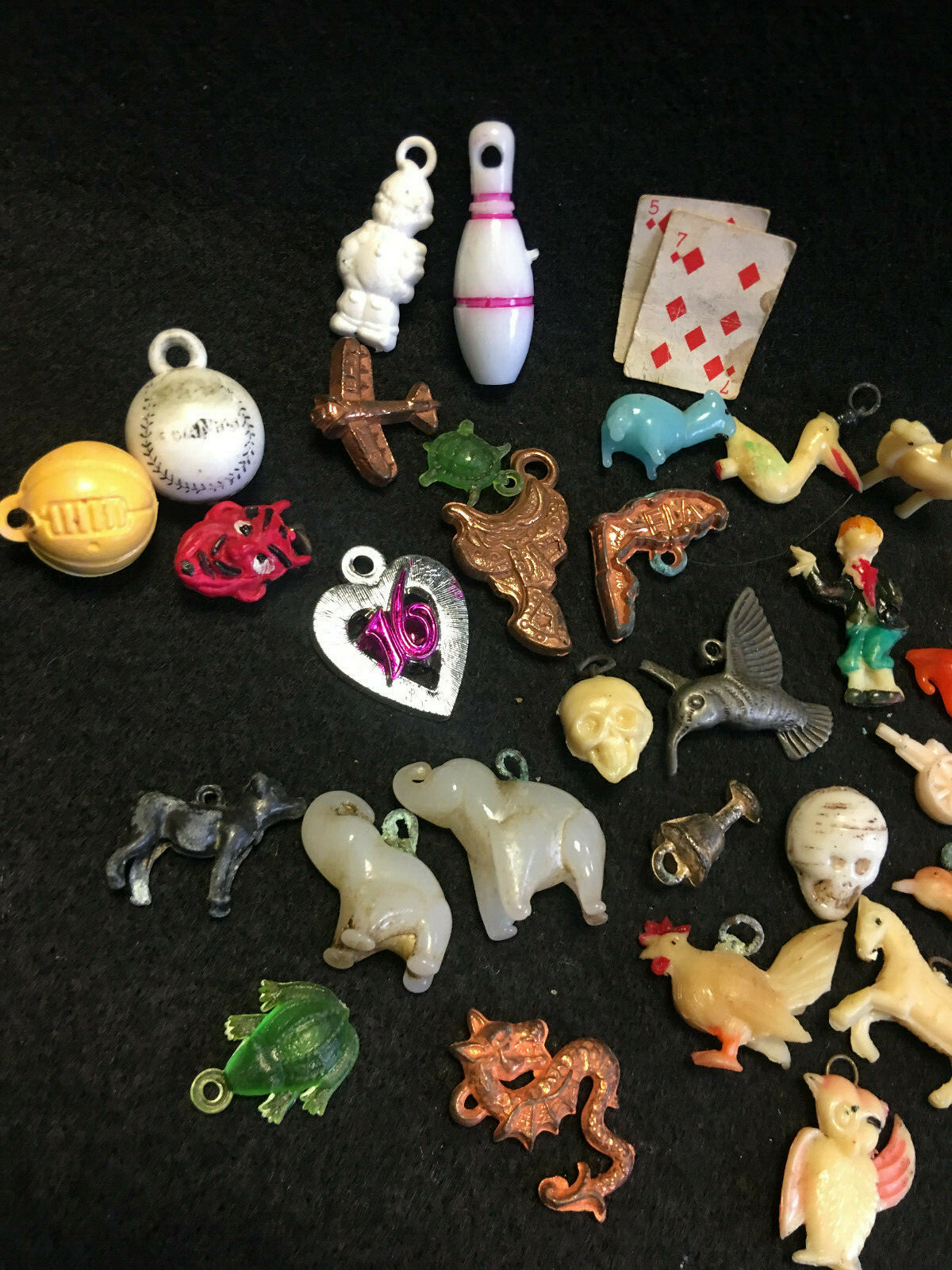 Vtg Celluloid Cracker Jack? Gumball Toy Charms Prizes Lot Hudson, Elephants Etc.