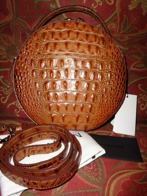 NWT BRAHMIN LANE TOASTED ALMOND CROCO EMBOS LEATHER CROSSBODY BAG msrp $245