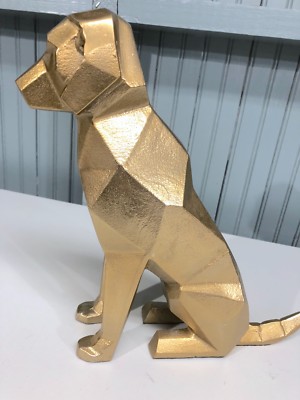 Heavy Metal Futuristic Gold Tone Made In India Sitting Dog Puppy 12
