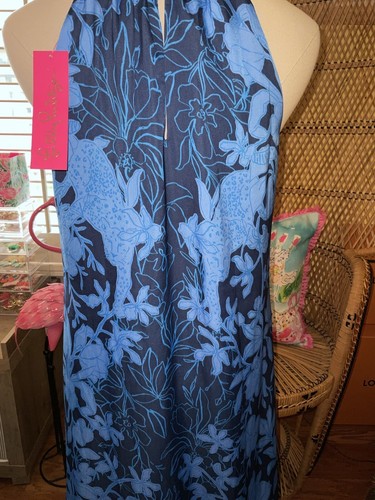 Pre-owned Lilly Pulitzer Donita Maxi Dress Navy Spotting A Pattern Size 4,16 In Multicolor