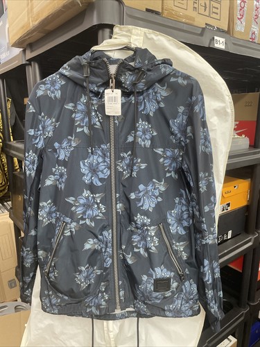 Coach Lightweight Jacket Size XS Floral Print Blue Gray Full