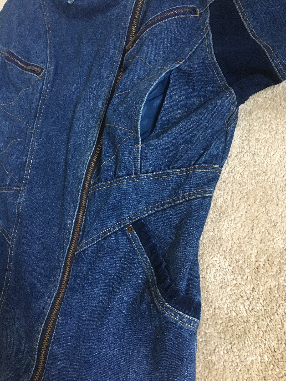 vintage long denim coat