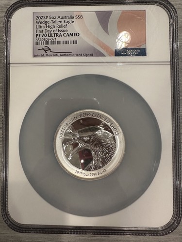 2022P- Australia- 5oz Silver Wedge-Tailed Eagle- NGC- PF70