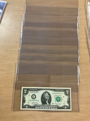 10 Banknotes Rigid Sleeves Fit For Large Currency Notes Topload Holders USA Made