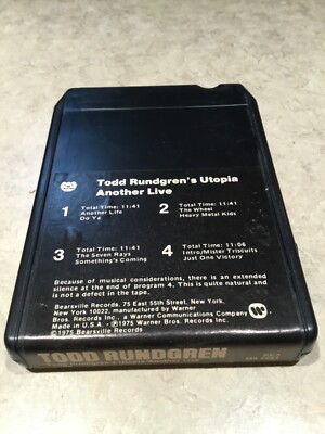 TODD RUNDGREN S UTOPIA ANOTHER LIVE - Vintage 8-Track Tape 1975 - FUNDRAISER
