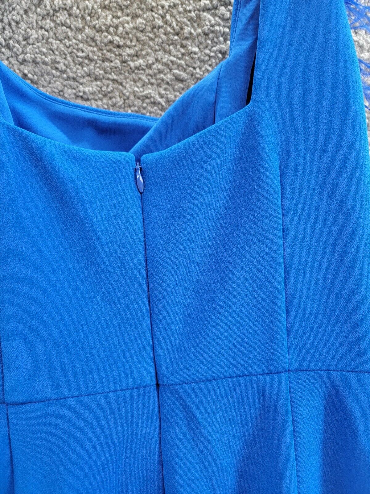 Aidan by Adrianna Papell Feather-Trim Sheath Dress Women's 8 Blue Solid Back Zip - Picture 12 of 16