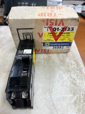   SQUARE D 125 AMP CIRCUIT BREAKER 120/240 VAC 2 POLE Q1-2125