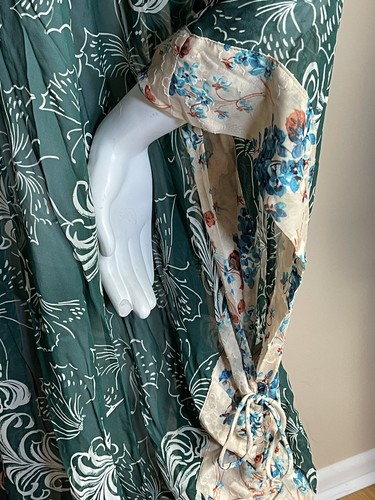 Pre-owned Free People Anna Sui X  Upcycled Kaftan Kimono Size S/m Made In Usa $708 In Teal Multi