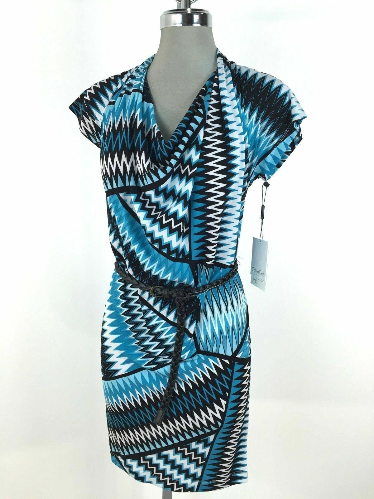 Calvin Klein NWT Красивое шикарное абстрактное платье с крутым принтом, 2 4 6 8 10