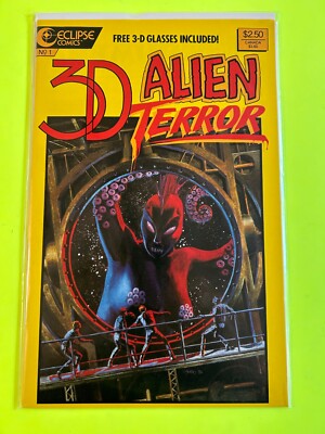 3-D ALIEN TERROR #1    ECLIPSE COMICS  1986   SURPRISING CAMEOS