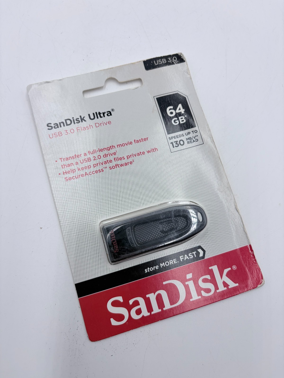 SANDISK 64GB ULTRA USB 3.0 FLASH DRIVE *DISTRESSED PKG brand new!!!