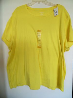 Women's North Crest Yellow Crew Neck Shirt Top Size 3X 