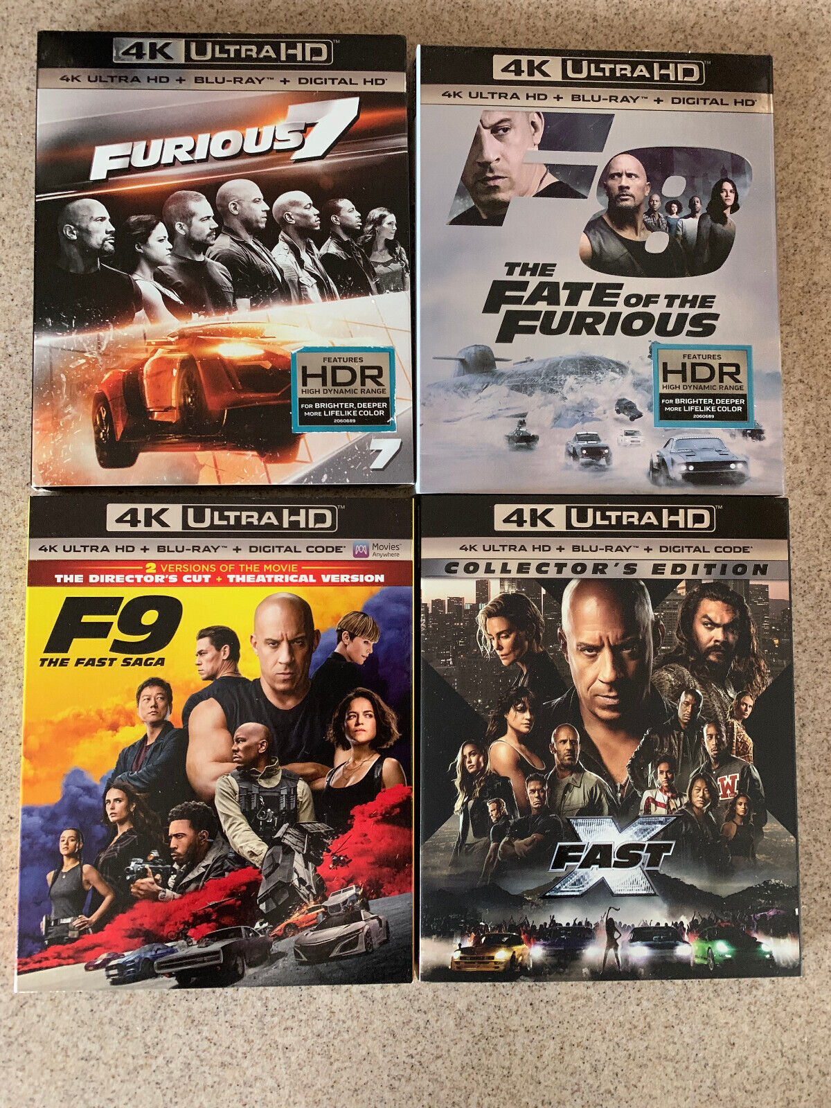 The Fast and the Furious 7 8 9 10 Lot (4K Ultra HD / Blu-Ray) Fate of, F9 Saga X The Fast and the Furious 7 8 9 10 Lot (4K Ultra HD / Blu-Ray) Fate of, F9 Saga X