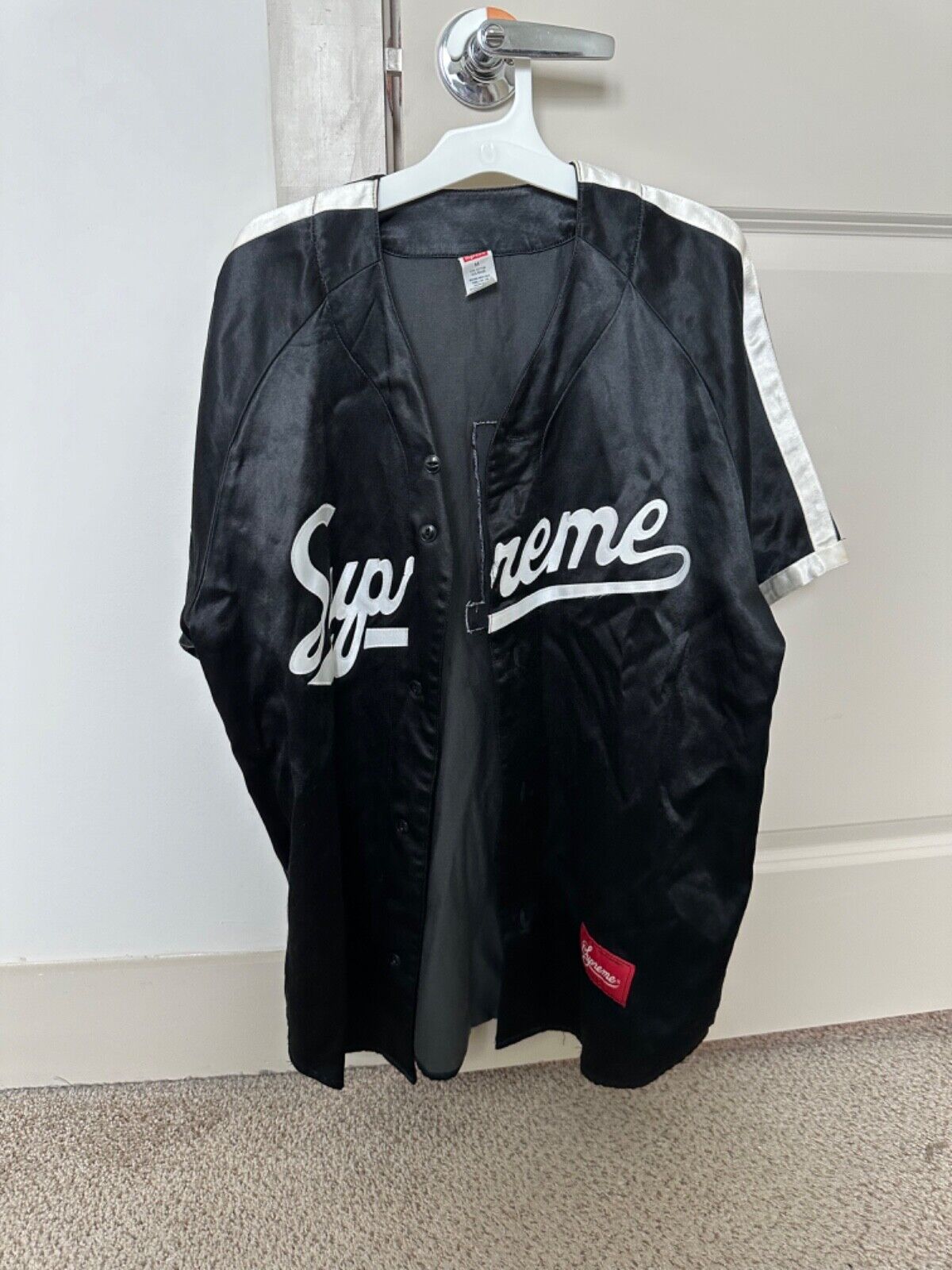 Supreme 1 One Satin Jersey One Baseball Black Very Rare Supreme 1 One Satin Jersey One Baseball Black Very Rare