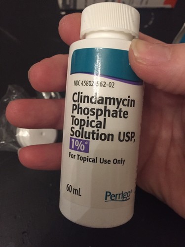 CLINDAMYCIN PHOSPHATE1% Topical Solution BIG 60 mL Treats Acne Fougera Exp 02/19