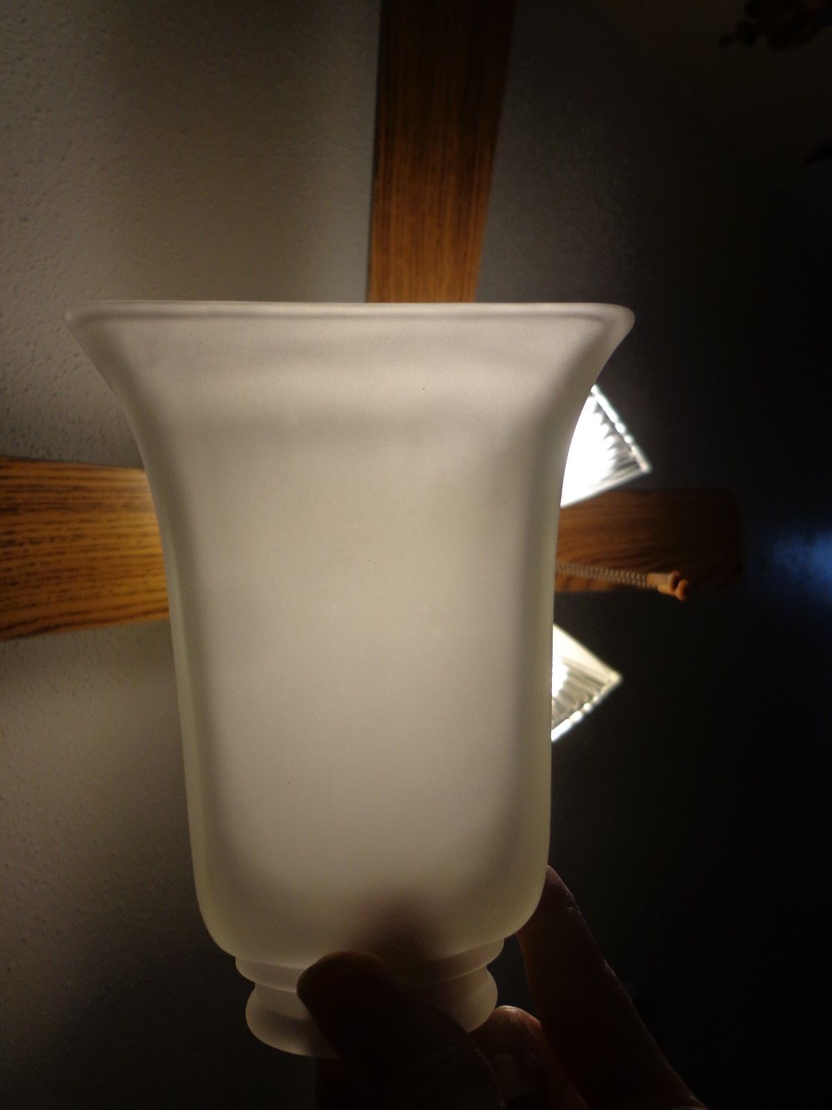 Vintage 2 Replacement  Square Frosted Shade, Flared End Ceiling Fan Light Shade