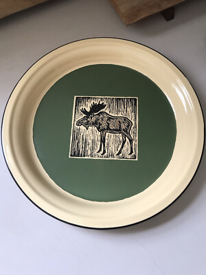 MOOSE BAR TRAY BY MIDWEST OF CANNON FALLS, ENAMEL WARE LOG CABIN,MAN CAVE,LODGE