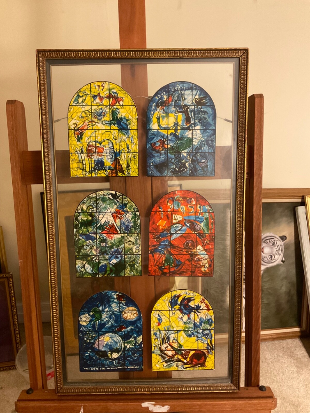 シャガール　MARC CHAGALL The Jerusalem Windows Marc Chagall Framed Stained Glass Jerusalem Windows