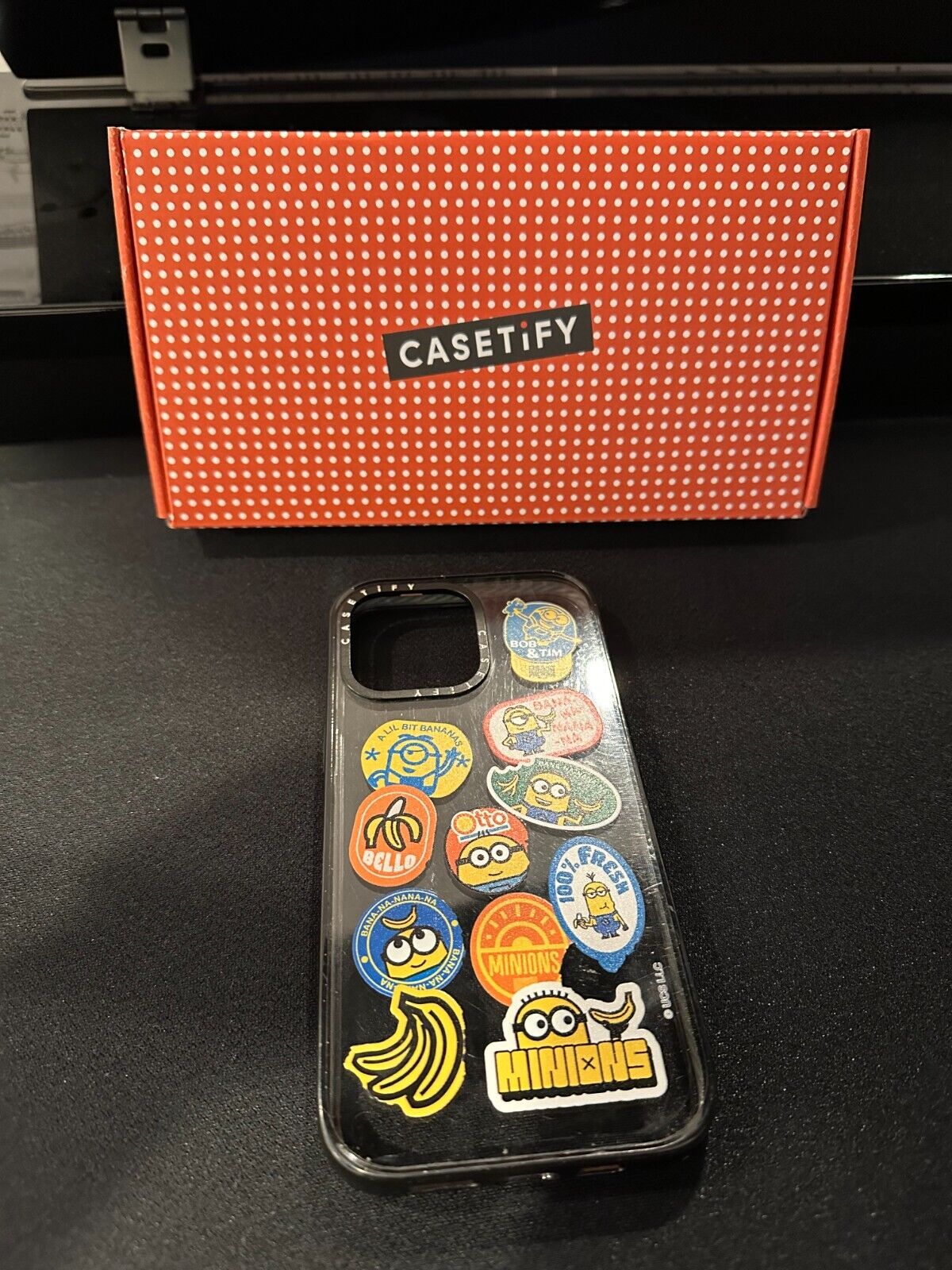 Casetify Authentic Minions Banana Sticker case - iPhone 14 Casetify Authentic Minions Banana Sticker case - iPhone 14