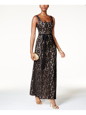 

FAME AND PARTNERS Женское черное вечернее платье-футляр макси без рукавов, Черный