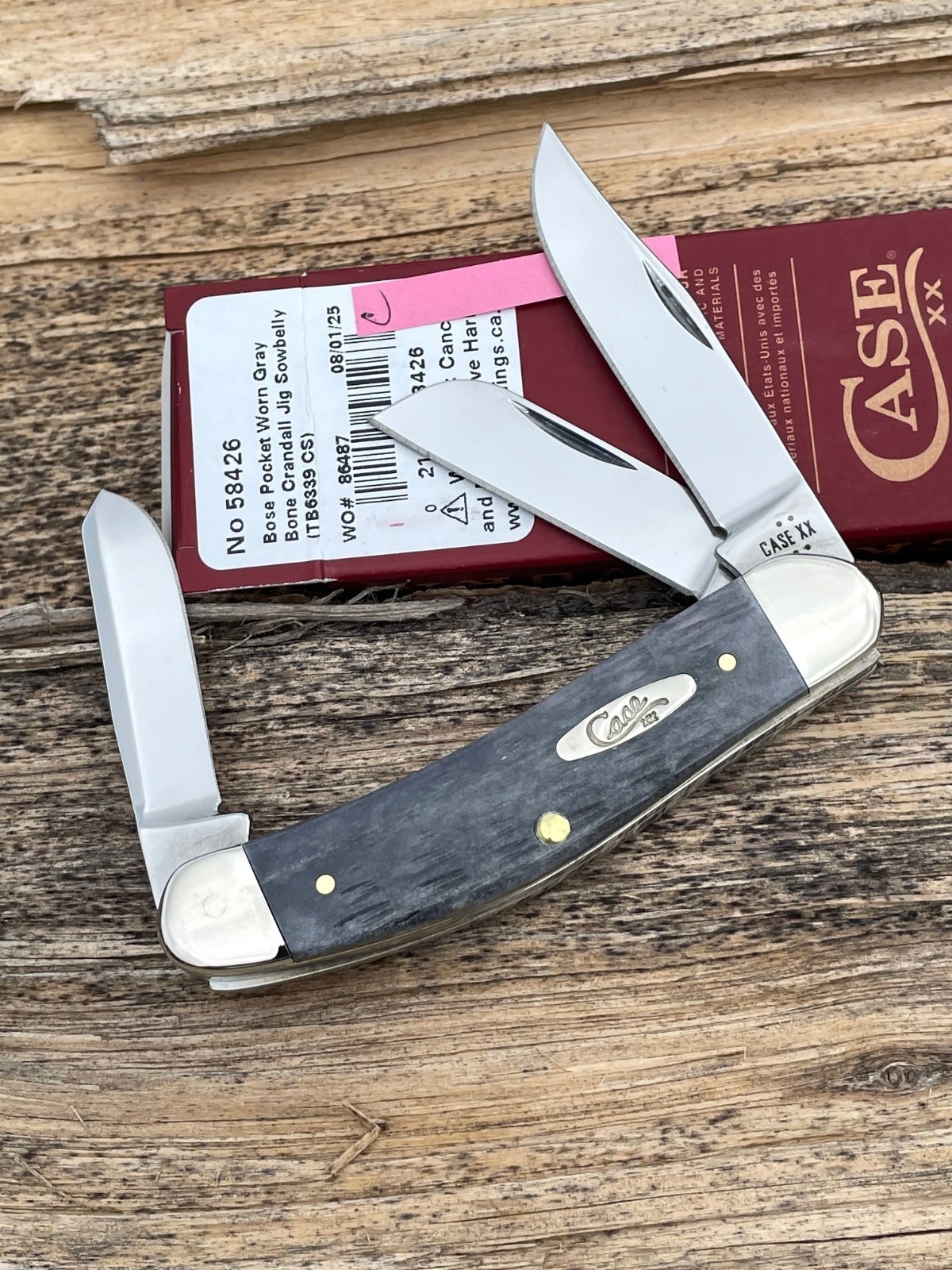 CASE XX *c 2025 POCKET WORN GRAY CRANDALL JIG SOWBELLY CS