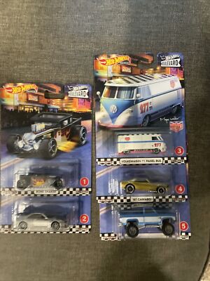 2019 HOT WHEELS PREMIUM BOULEVARD- BONE SHAKER/ NISSAN/ VW T1/ SILVERADO 1-5 SET
