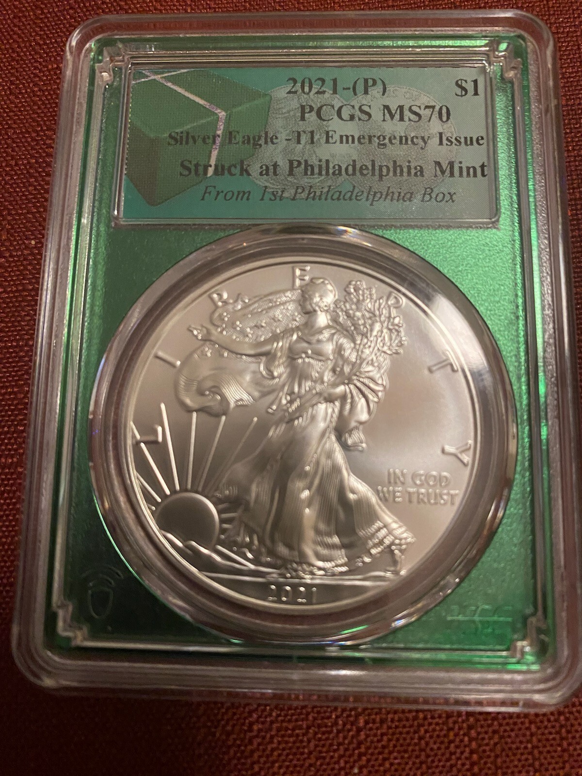 銀貨 Struck at West Point Mint 2021 MS70 2021 West Point Mint ASE PCGS MS70 Coin FS Silver Eagle
