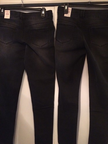 SO Double Button Adjustable Waist JEGGINGS Mid Rise w/ Side Sequins Sz 16 LOT 2