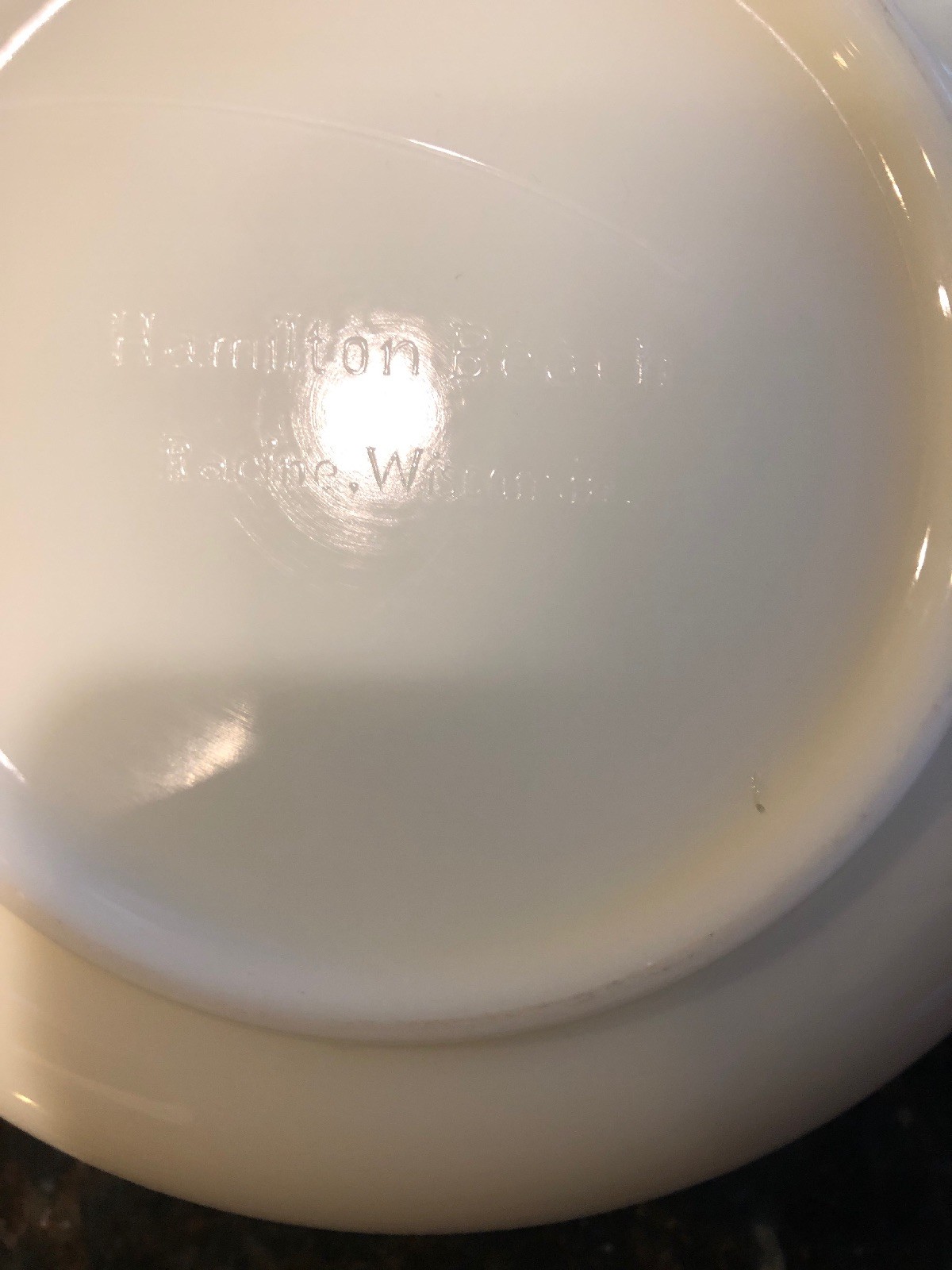 Vintage Hamilton Beach Mixing Bowl PYREX Large Custard Yellow Milk Glass