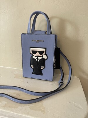 NWT Karl Lagerfeld Paris Maybelle Crossbody Bag Blue Fog Magnetic Closure