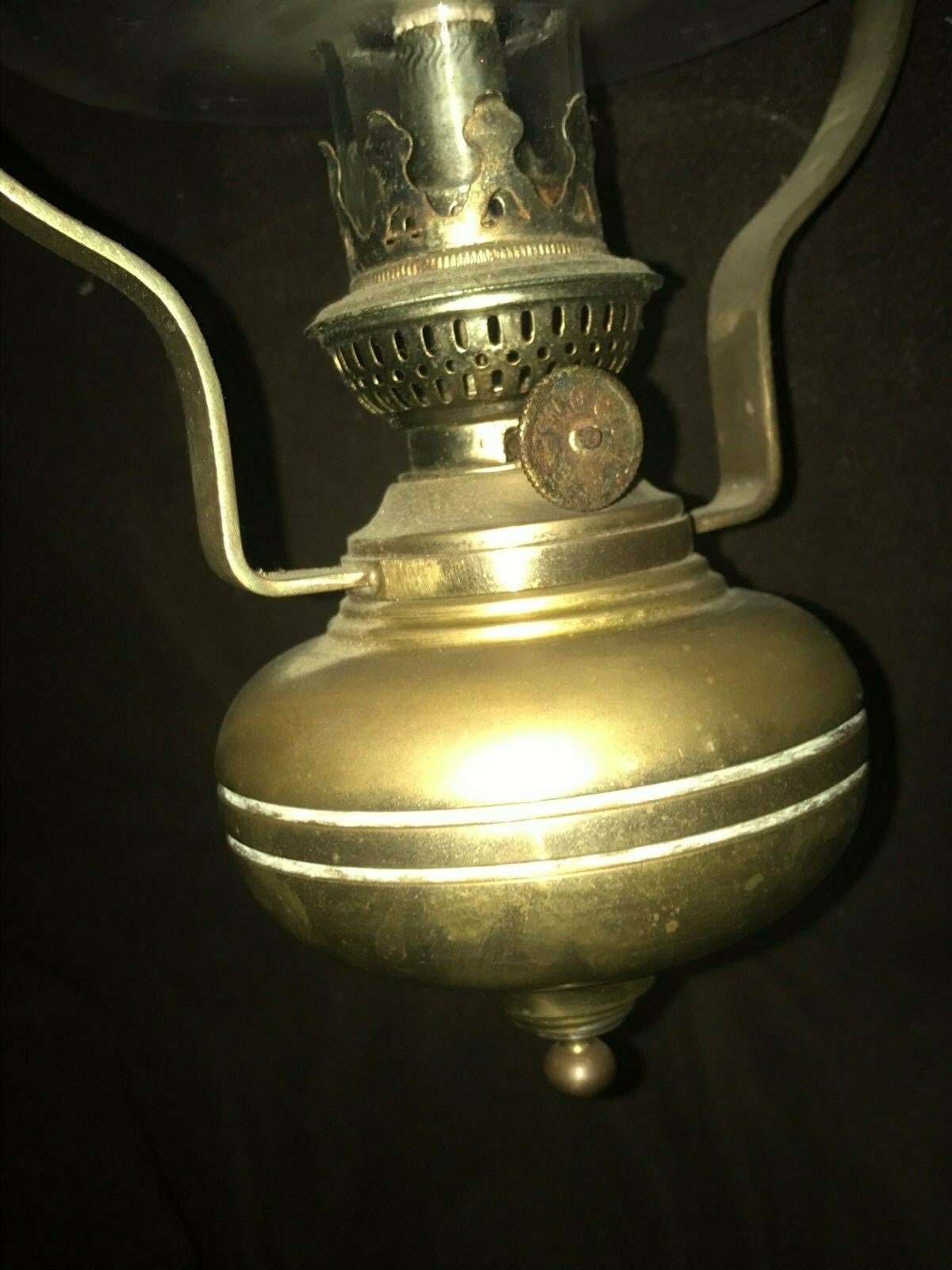 Vintage Hanging Brass Oil Lamp Hurricane Swag Lamp Nautical Ship Lantern 17