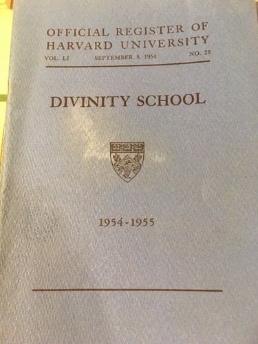 Harvard University Lot Of Divinity School Booklets 1954-1964