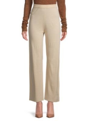 

ST JOHN Женские бежевые укороченные брюки без защипов на плоской подошве для работы прямые брюки, Бежевый, K81CWD2