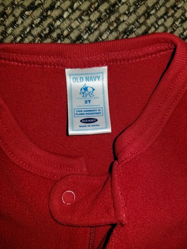 Old Navy 2T Fleece Footed Pajamas Pj Zip Unisex