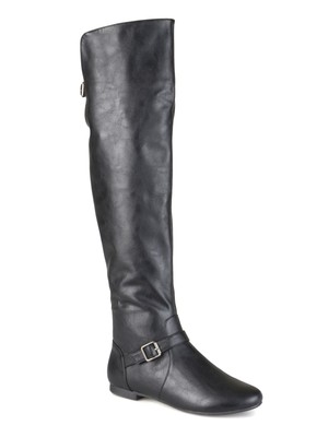 

JOURNEE COLLECTION Женские черные сапоги Loft Almond Toe с пряжкой для верховой езды, Черный, LOFT-BLK-075WC