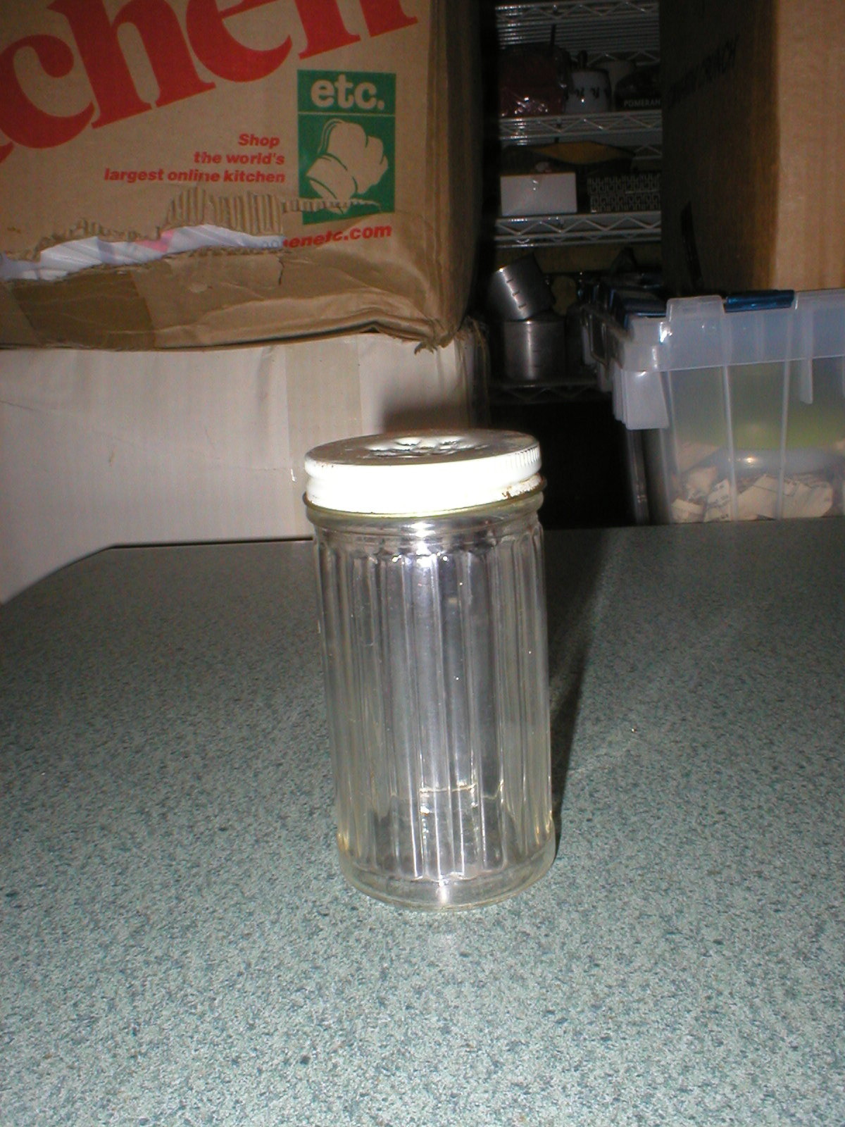 1 Vintage Hoosier Cabinet Spice Jar Ribbed Metal Lid 4 1/8